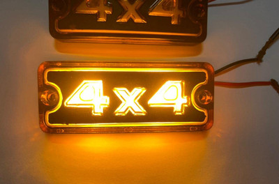 Auto MT 2PC ORANGE 4x4 LED LIGHT SIDE PANEL INDICATOR MARUTI GYPSY Indicator Light Car LED (12 V, 12 W)(Universal For Car, Pack of 1)