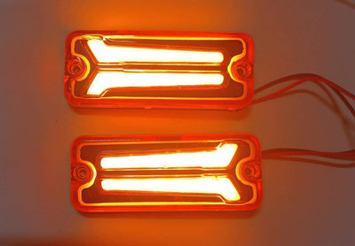 Auto MT 2PC ORANGE hockey led side indicators maruti gypsy modified Indicator Light Car LED (12 V, 12 W)(Universal For Car, Pack of 1)