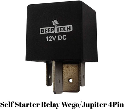 BEEPTECH Self Starter Relay Wego/Jupiter 4Pin (2 Long & 2 Small Terminal) Vehicle Starter Motor