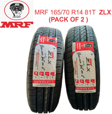 MRF 165/70 R14 81T ZLX ( PACK OF 2 ) LUXURY TYRE 4 Wheeler Tyre(165/70 R14 81T, Tube Less)