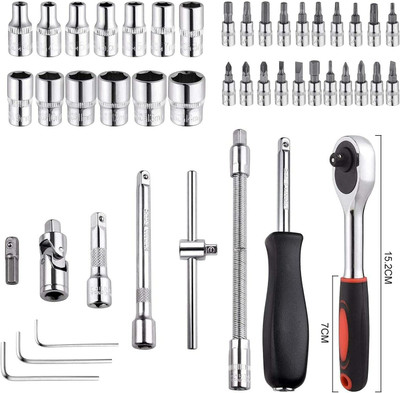 GLAMAXY 46 in 1 Pcs Tool Kit & Screwdriver and Socket Set Hand Tool Kit Socket Set(Pack of 1)