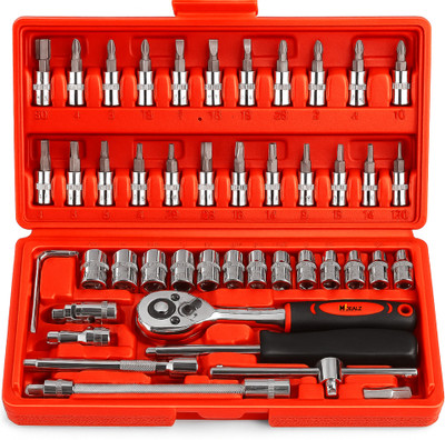 MDealz 46 in 1 Tool Kit with Ratchet Screwdriver, Socket Set Multipurpose Hand Tool Kit Socket Set(Pack of 1)