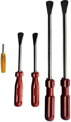HeavyDuty Heavy Duty 1 Pair Long Bike TYRE Lever & 1 Pair Cycle TYRE Lever free Core Opner Long Handle Screwdriver Set(Pack of 5)