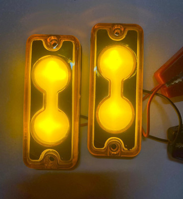 Auto MT 2PC ORANGE COIN LED LIGHT SIDE PANEL INDICATOR MARUTI GYPSY Indicator Light Car LED (12 V, 12 W)(Universal For Car, Pack of 1)