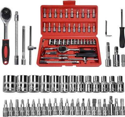 romj 46 In 1 Pcs Tool Kit For Home Use Spanner Set Socket Set Wrench Set Vehicle Tool Kit