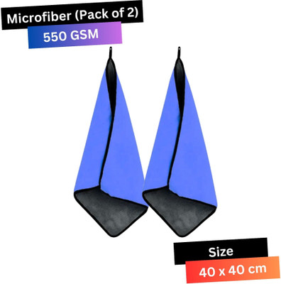 microfiber Microfiber Vehicle Washing  Cloth(Pack Of 2, 550 GSM)