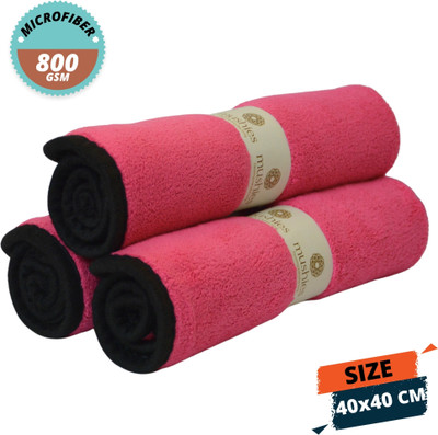 MUSHIES Microfiber Vehicle Washing  Cloth(Pack Of 3, 800 GSM)