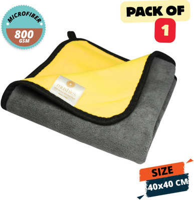 MUSHIES Microfiber Vehicle Washing  Cloth(Pack Of 1, 800 GSM)