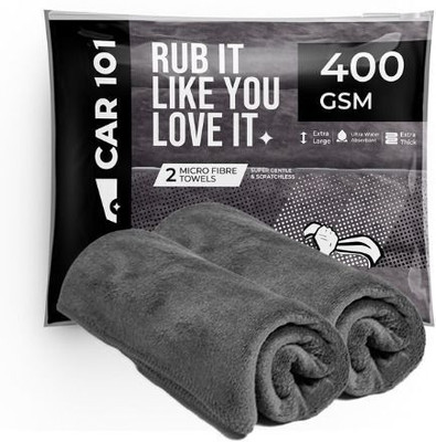 CAR101 Microfiber Vehicle Washing  Cloth(Pack Of 2, 400 GSM)
