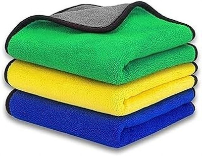 SMARTLOOKS Microfiber Vehicle Washing  Cloth(Pack Of 3, 600 GSM)