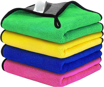 Auto E-Shopping Microfiber Vehicle Washing  Cloth(Pack Of 4, 500 GSM)