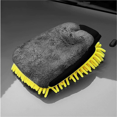 Favoto Microfiber Vehicle Washing  Washing Mitt Hand Glove(Pack Of 1)