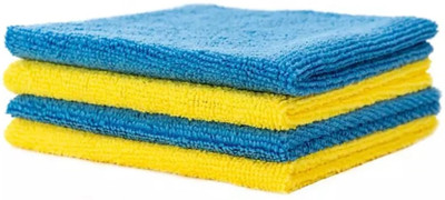 MICROSHINE Microfiber Vehicle Washing  Cloth(Pack Of 4, 400 GSM)