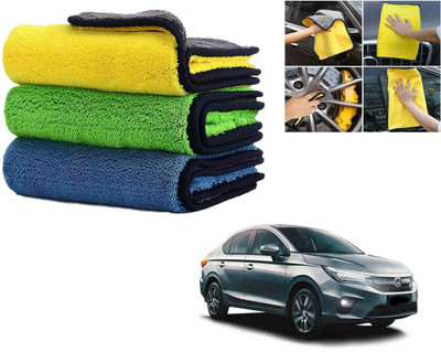 ROYAL AUTO MART Microfiber Vehicle Washing  Cloth(Pack Of 3, 800 GSM)
