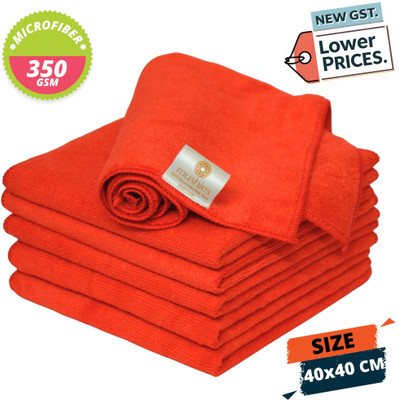 MUSHIES Microfiber Vehicle Washing  Cloth(Pack Of 6, 350 GSM)