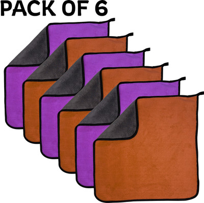 yarnova Microfiber Vehicle Washing  Cloth(Pack Of 6, 500 GSM)