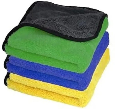 EcoToss Microfiber Vehicle Washing  Cloth(Pack Of 3, 500 GSM)