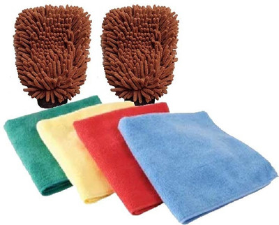 WINKCART Microfiber Vehicle Washing  Duster(Pack Of 6, 300 GSM)