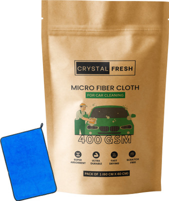 CRYSTALFRESH Microfiber Vehicle Washing  Cloth(Pack Of 1, 400 GSM)
