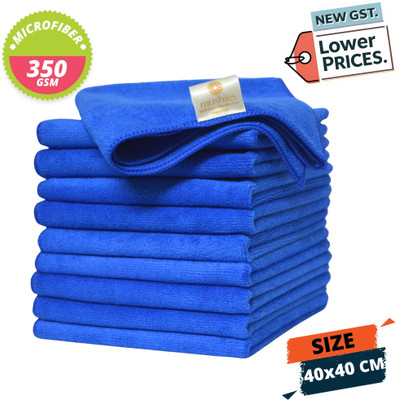 MUSHIES Microfiber Vehicle Washing  Cloth(Pack Of 10, 350 GSM)