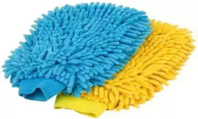 stupefying Microfiber Vehicle Washing  Washing Mitt Hand Glove(Pack Of 2)