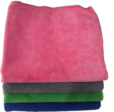 Hitvik Microfiber Vehicle Washing  Cloth(Pack Of 4, 300 GSM)