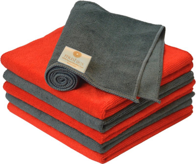 MUSHIES Microfiber Vehicle Washing  Cloth(Pack Of 6, 340 GSM)