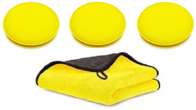 WINKCART Microfiber, Cotton Vehicle Washing  Cloth(Pack Of 4)