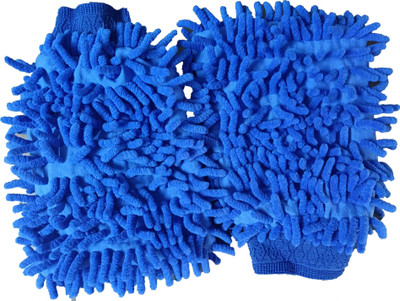 Lumous Microfiber Vehicle Washing  Hand Glove(Pack Of 2, 350 GSM)