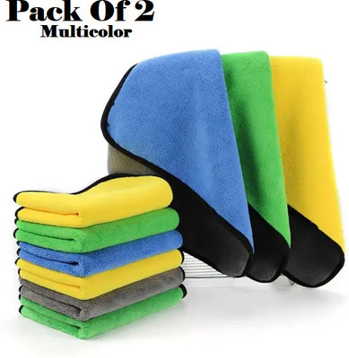 AirSoft Cotton, Microfiber Vehicle Washing  Cloth(Pack Of 2, 800 GSM)