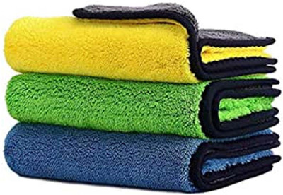 WINKCART Microfiber Vehicle Washing  Cloth(Pack Of 3, 600 GSM)