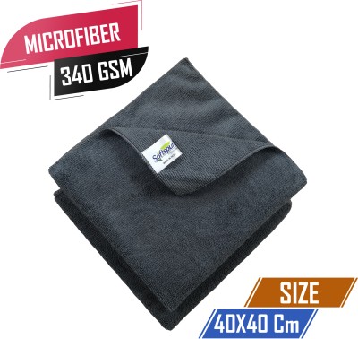 SOFTSPUN Microfiber Vehicle Washing  Cloth(Pack Of 2, 340 GSM)