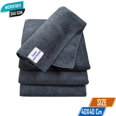 SUPER SOFTENER Microfiber Vehicle Washing  Cloth(Pack Of 4, 340 GSM)