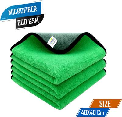 SOFTSPUN Microfiber Vehicle Washing  Cloth(Pack Of 3, 600 GSM)