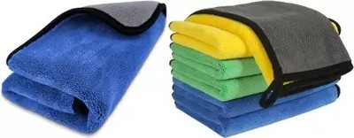 BANISTROKES Microfiber Vehicle Washing  Cloth(Pack Of 7, 800 GSM)