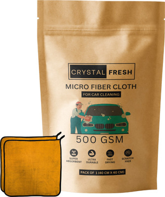CRYSTALFRESH Microfiber Vehicle Washing  Cloth(Pack Of 2, 500 GSM)