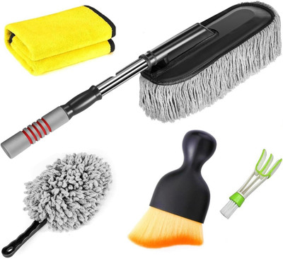 GONAMA Chamois Leather, Polyester Vehicle Washing  Tyre Cleaner Brush(Pack Of 1)