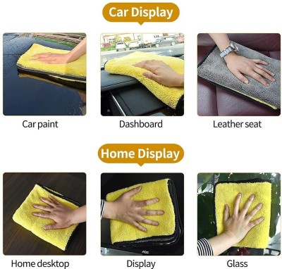 NIMYANK Microfiber Vehicle Washing  Cloth(Pack Of 3, 500 GSM)