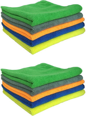 ABlue Clipper Microfiber Vehicle Washing  Cloth(Pack Of 10, 250 GSM)