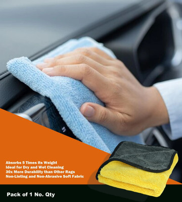 Ecnailer Microfiber Vehicle Washing  Cloth(Pack Of 1, 300 GSM)