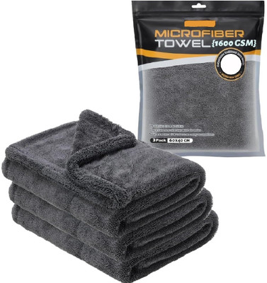 Caronix Microfiber Vehicle Washing  Cloth(Pack Of 3, 1600 GSM)
