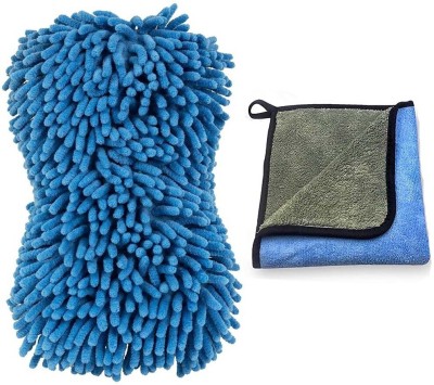 BLESSING Microfiber Vehicle Washing  Sponge(Pack Of 2, 600 GSM)