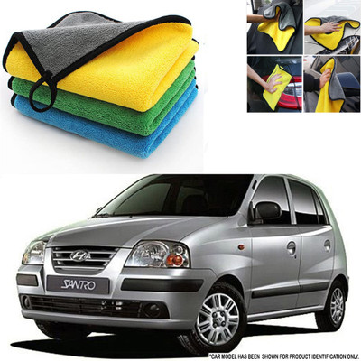 ROYAL AUTO MART Microfiber Vehicle Washing  Cloth(Pack Of 3, 500 GSM)