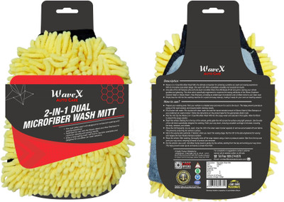 Wavex Microfiber Vehicle Washing  Washing Mitt Hand Glove(Pack Of 1)