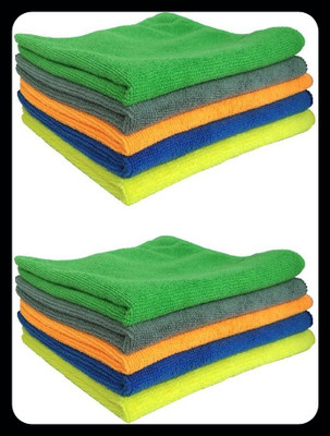 kvhub Microfiber Vehicle Washing  Cloth(Pack Of 10)