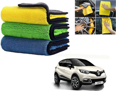 ROYAL AUTO MART Microfiber Vehicle Washing  Cloth(Pack Of 3, 800 GSM)