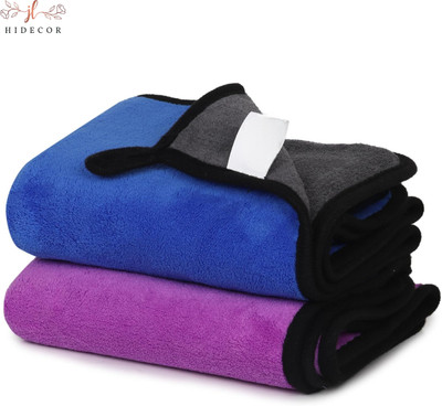 hidecor Microfiber Vehicle Washing  Cloth(Pack Of 2, 800 GSM)