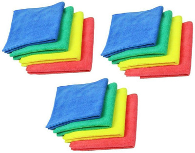 Hitvik Microfiber Vehicle Washing  Cloth(Pack Of 12, 300 GSM)