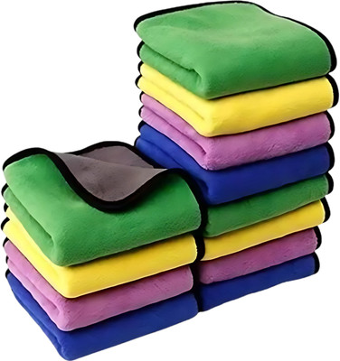 KIBO Microfiber Vehicle Washing  Cloth(Pack Of 12, 600 GSM)