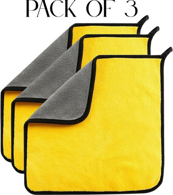 yarnova Microfiber Vehicle Washing  Cloth(Pack Of 3, 500 GSM)